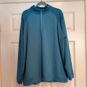 NWOT Peter Millar Quarter Zip Pullover Size XXL Crown Sport Teal Blue Stretch